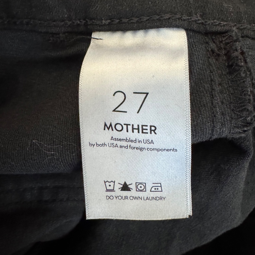 Mother Wrapper Patch Springy Ankle Not Guilty Black Jeans Denim Women's 28 P - Picture 7 of 9
